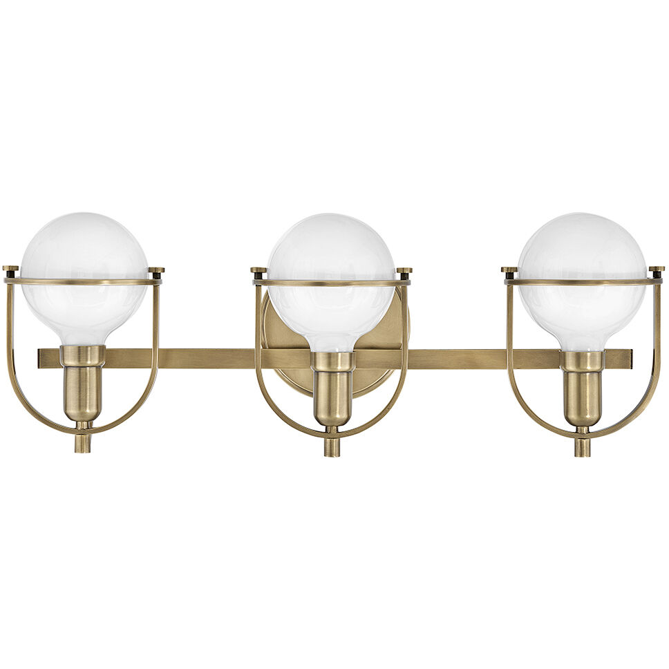 Somerset 3 Light 25 inch Heritage Brass Vanity Light Wall Light