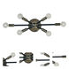 Simone 6 Light 22 inch Polished Nickel with Satin Pewter Accents Sconce Wall Light