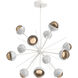 Cabochon LED 41 inch Salt White with White Marble Chandelier Ceiling Light in 3000K LED, Bronze, Startburst