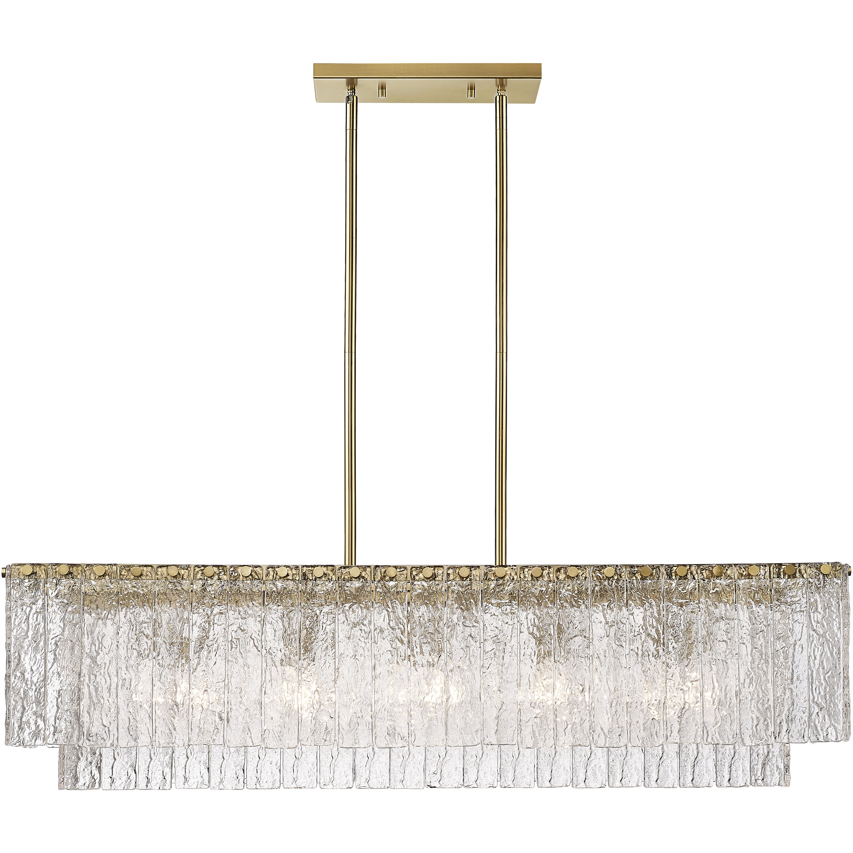 Glacier Linear Chandelier Ceiling Light in Modern Gold