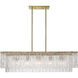 Glacier 5 Light 42.75 inch Modern Gold Linear Chandelier Ceiling Light