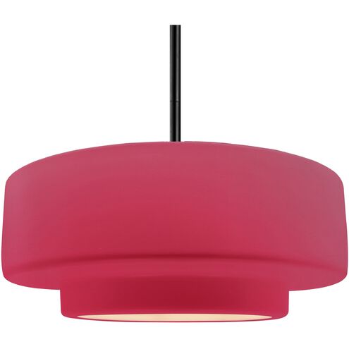 Radiance 1 Light 16.25 inch Matte Black and Cerise Pendant Ceiling Light