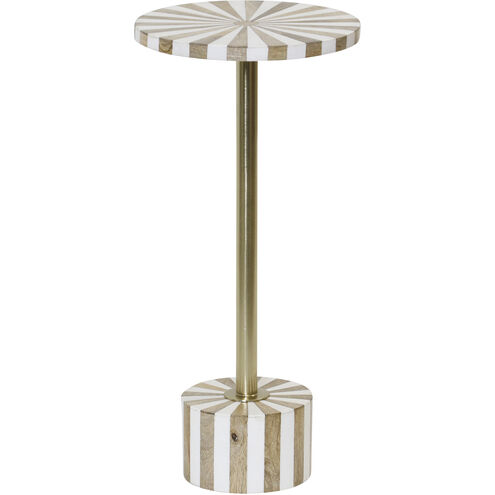 Parasol 21 X 10 inch Natural and Ivory and Polished Brass Accent Table