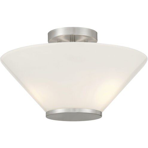 Blair 3 Light 15 inch Satin Nickel Convertible Semi-Flush or Pendant Ceiling Light