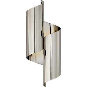 AERIN Iva 2 Light 7 inch Polished Nickel Wrapped Sconce Wall Light, Medium