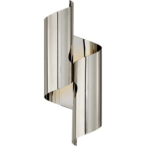 Visual Comfort Signature Collection AERIN Iva 2 Light 7 inch Polished Nickel Wrapped Sconce Wall Light, Medium ARN2065PN - Open Box