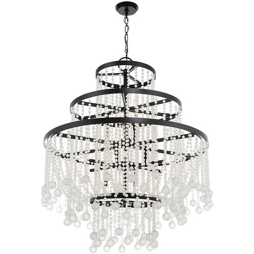 Luna 15 Light 45 inch Matte Black Chandelier Ceiling Light