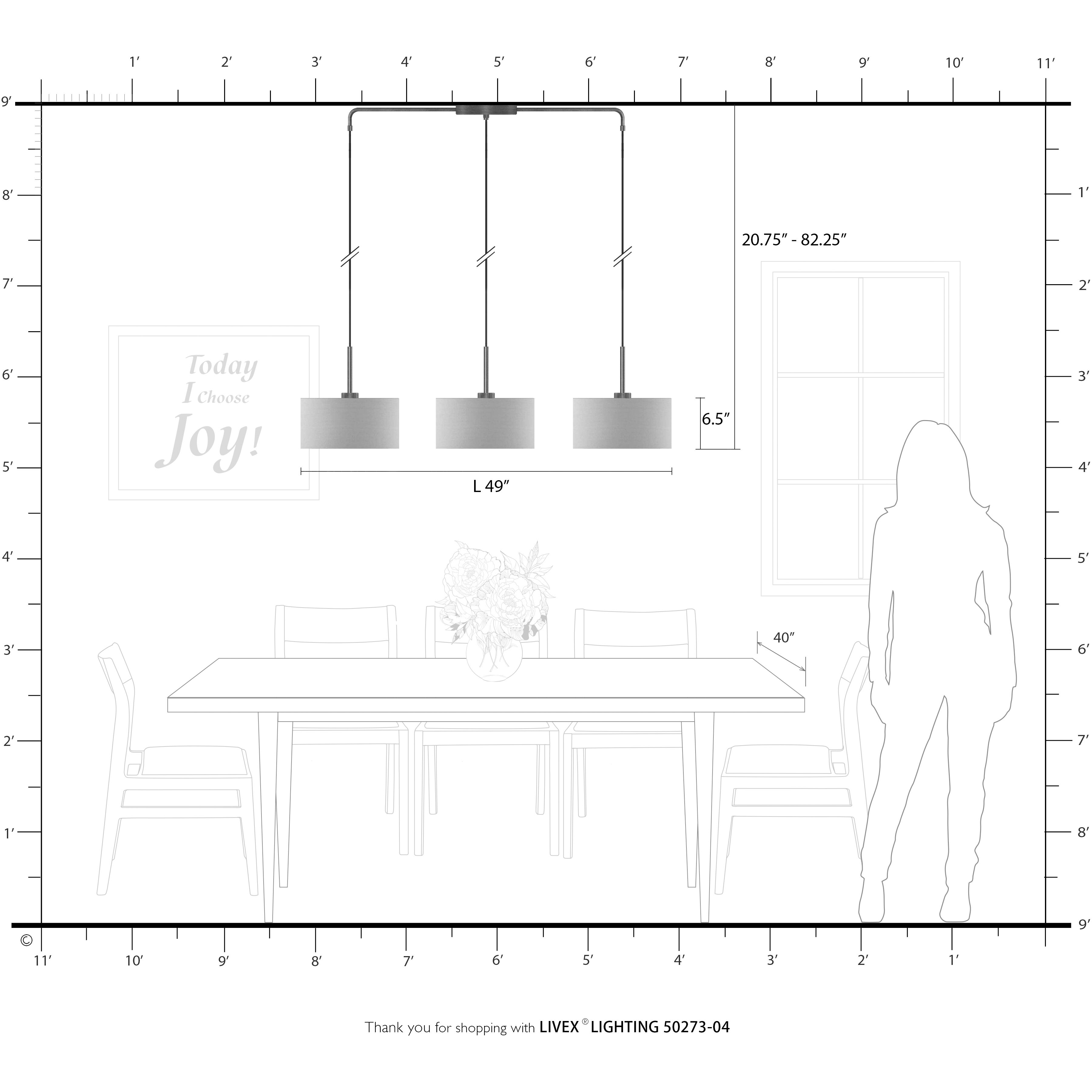 Bainbridge 3 Light 13 inch Black Chandelier Ceiling Light, Large