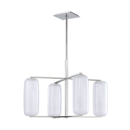 Pebble 4 Light 33.5 inch Polished Nickel Chandelier Ceiling Light