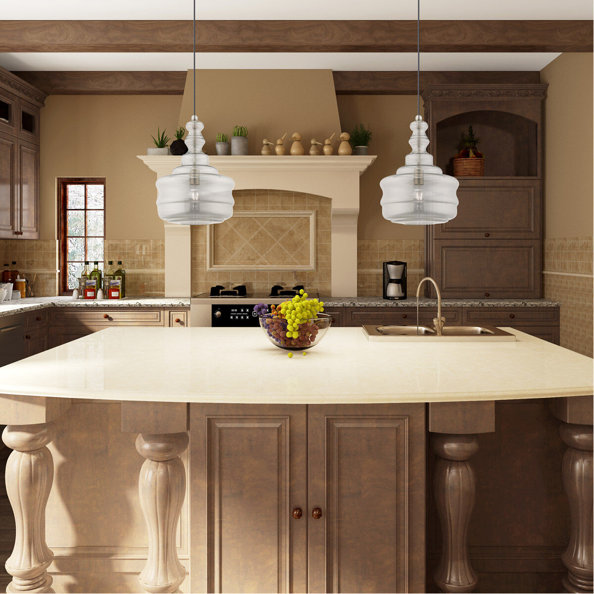 Art Glass 1 Light 13 inch Brushed Nickel Mini Pendant Ceiling Light