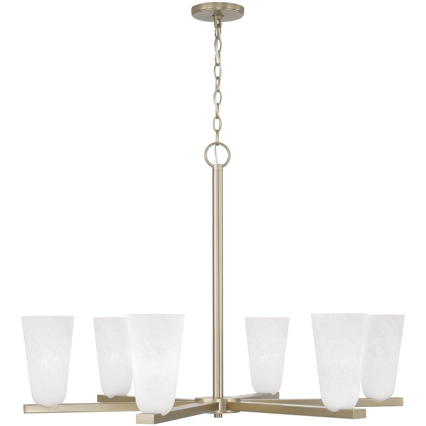 Romy 6 Light 36 inch Matte Brass Chandelier Ceiling Light