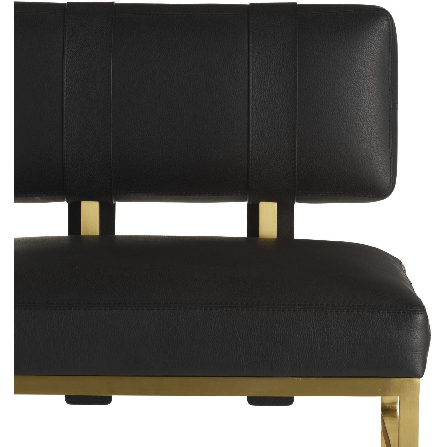 Laney 35 inch Black and Antique Brass Counter Stool