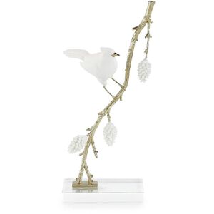 Porcelain Bird 16 X 7.5 inch Sculpture, on Pine Branch, I