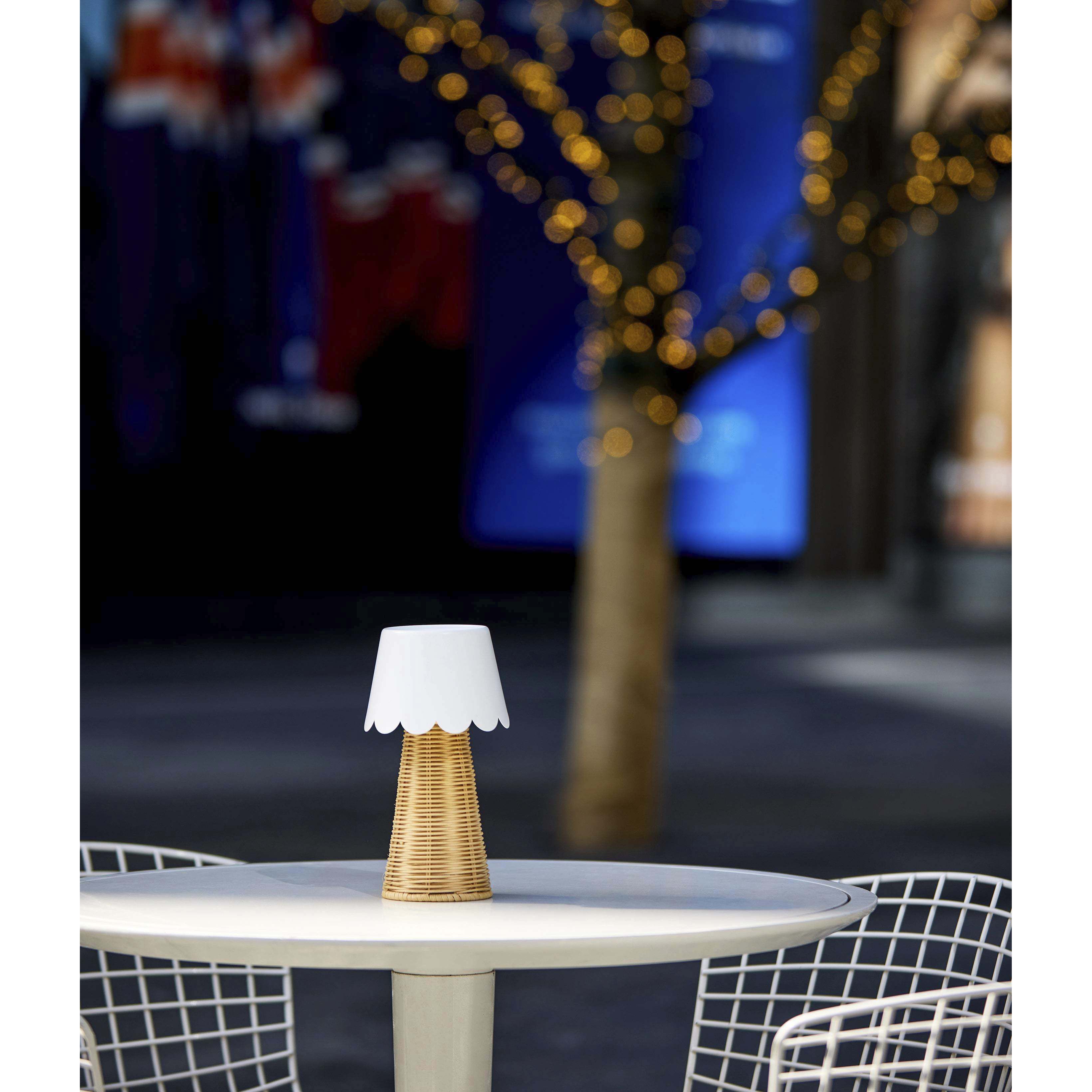 Tory 9.75 inch 2.00 watt White and Rattan Cordless Table Lamp Portable Light