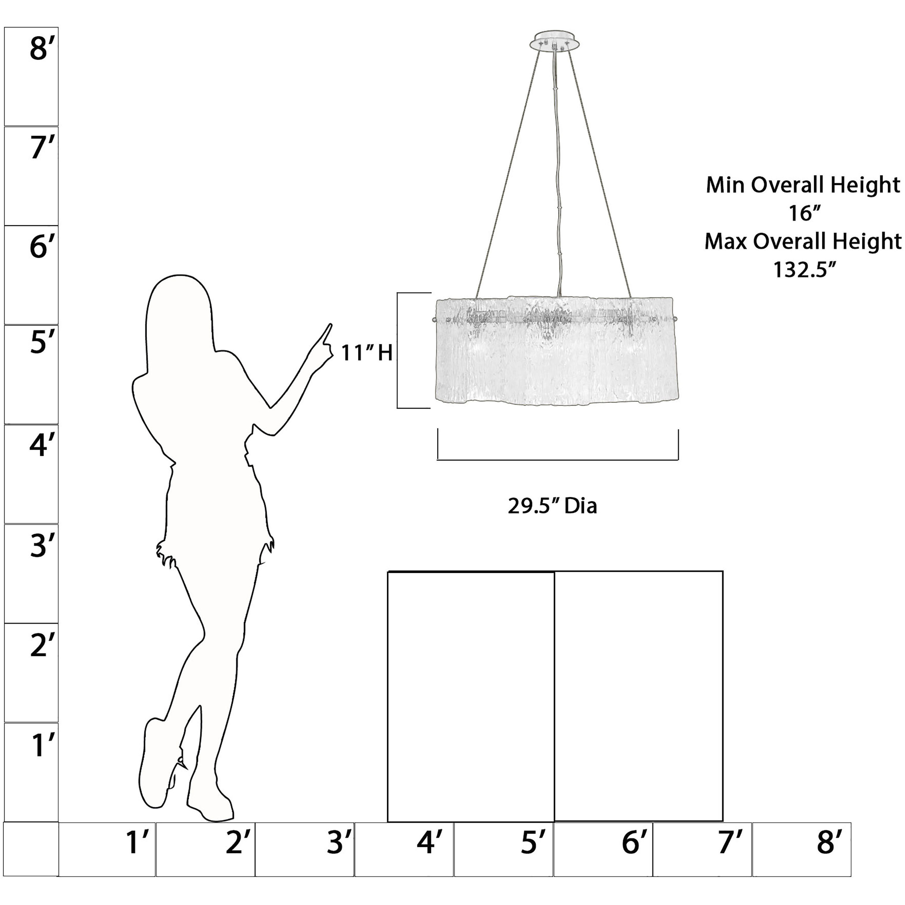 Brookstreet 6 Light 29.5 inch Legacy Brass Pendant Ceiling Light in Clear Handmade Glass