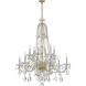 Traditional Crystal 12 Light 37.5 inch Polished Brass Chandelier Ceiling Light in Clear Swarovski Strass
