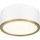 Arlo 2 Light 12.25 inch Matte White and Rubbed Brass Flush Mount Ceiling Light