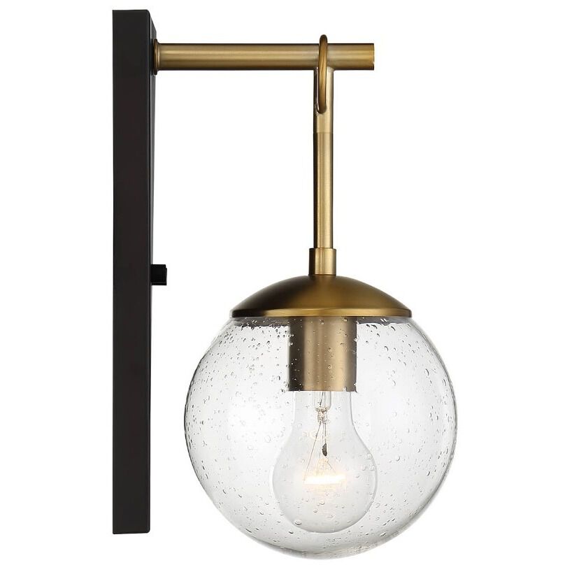 Farmhouse Outdoor Wall Lantern in Oil Rubbed Bronze with Natural Brass