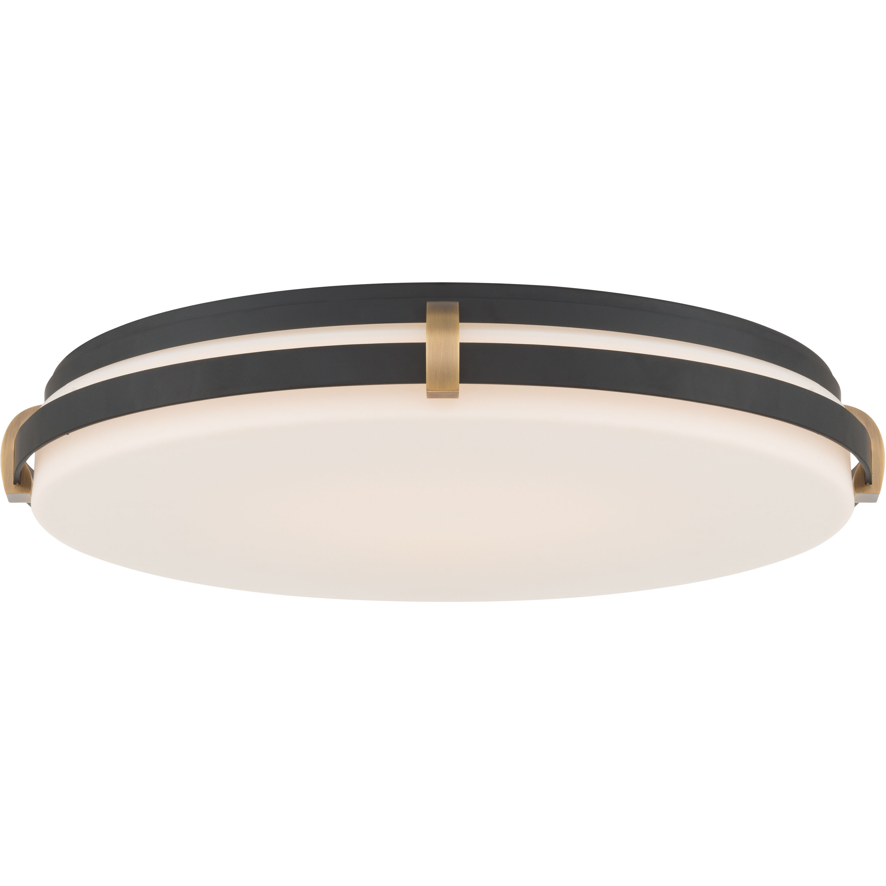 Arclume LED 18.75 inch Dark Matte Black and Legacy Brass Flush Mount Ceiling Light