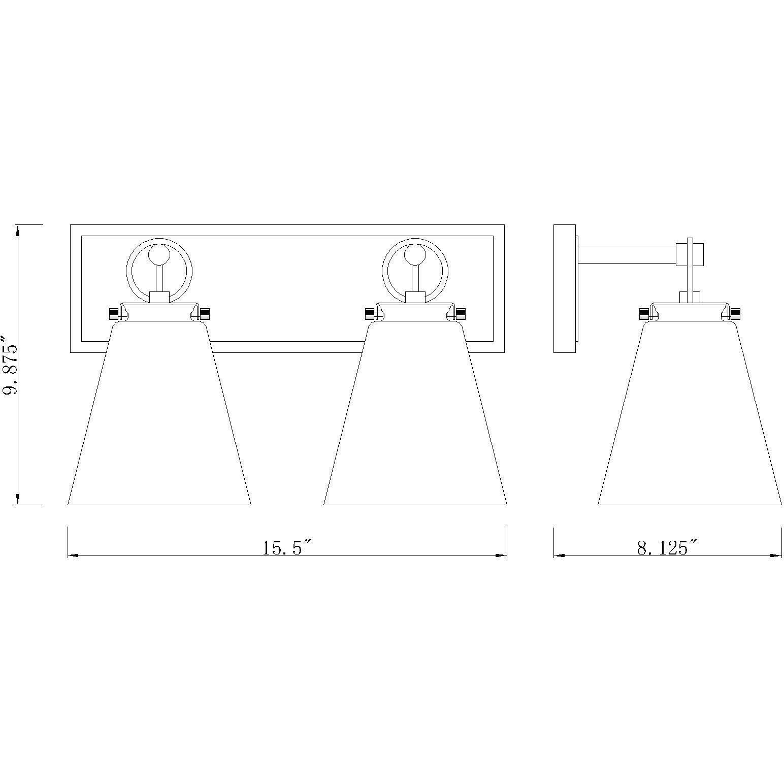 Harper 2 Light 15.5 inch Brushed Nickel Vanity Wall Light