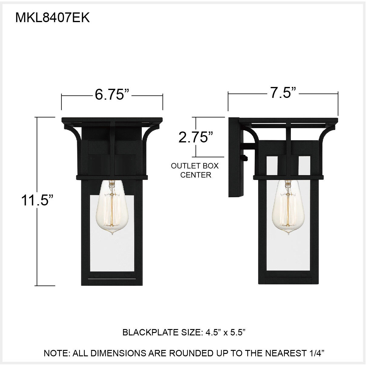 Markley 1 Light 12 inch Earth Black Outdoor Wall Lantern