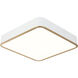 Ainslay LED 15 inch White and Aged Gold Brass Flush Mount Ceiling Light