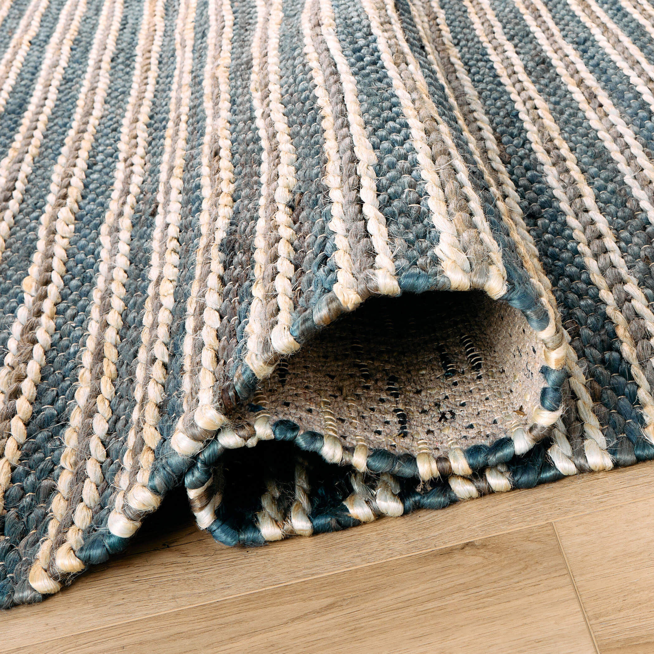 Natural Luxe 114 X 79 inch Blue Rug in 6 x 9