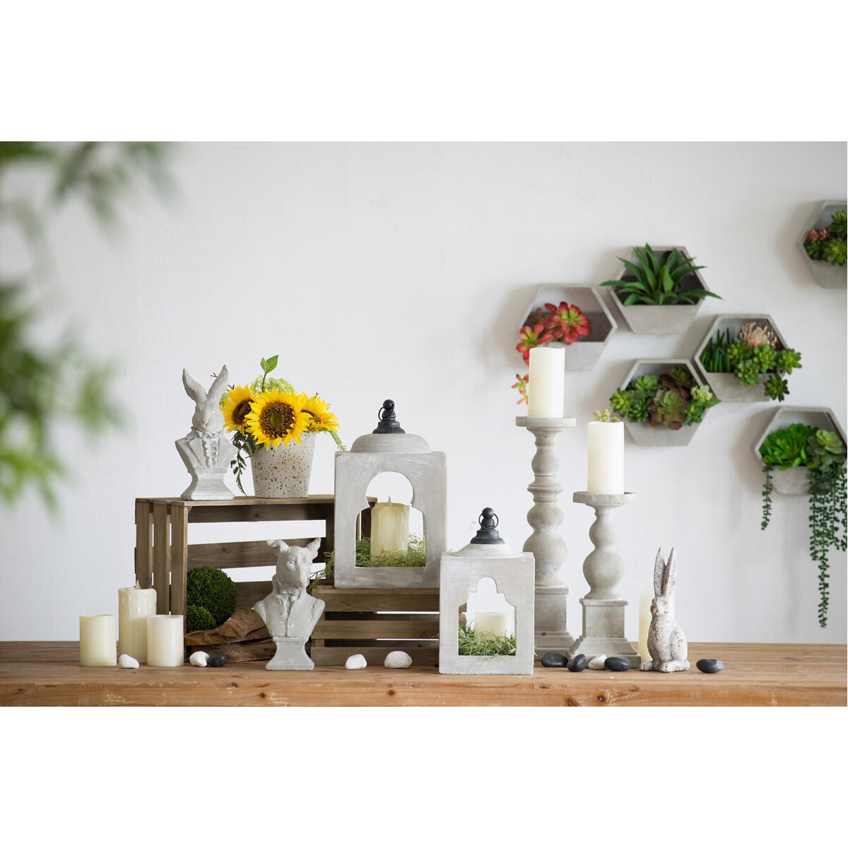 Garden 9.1 inch Gray Lantern