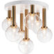 Stellar 7 Light 14.63 inch Aged Gold Brass Flush Mount Ceiling Light in Aged Gold Brass and Clear