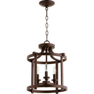 Lancaster 3 Light 13 inch Oiled Bronze Dual Mount Ceiling Light