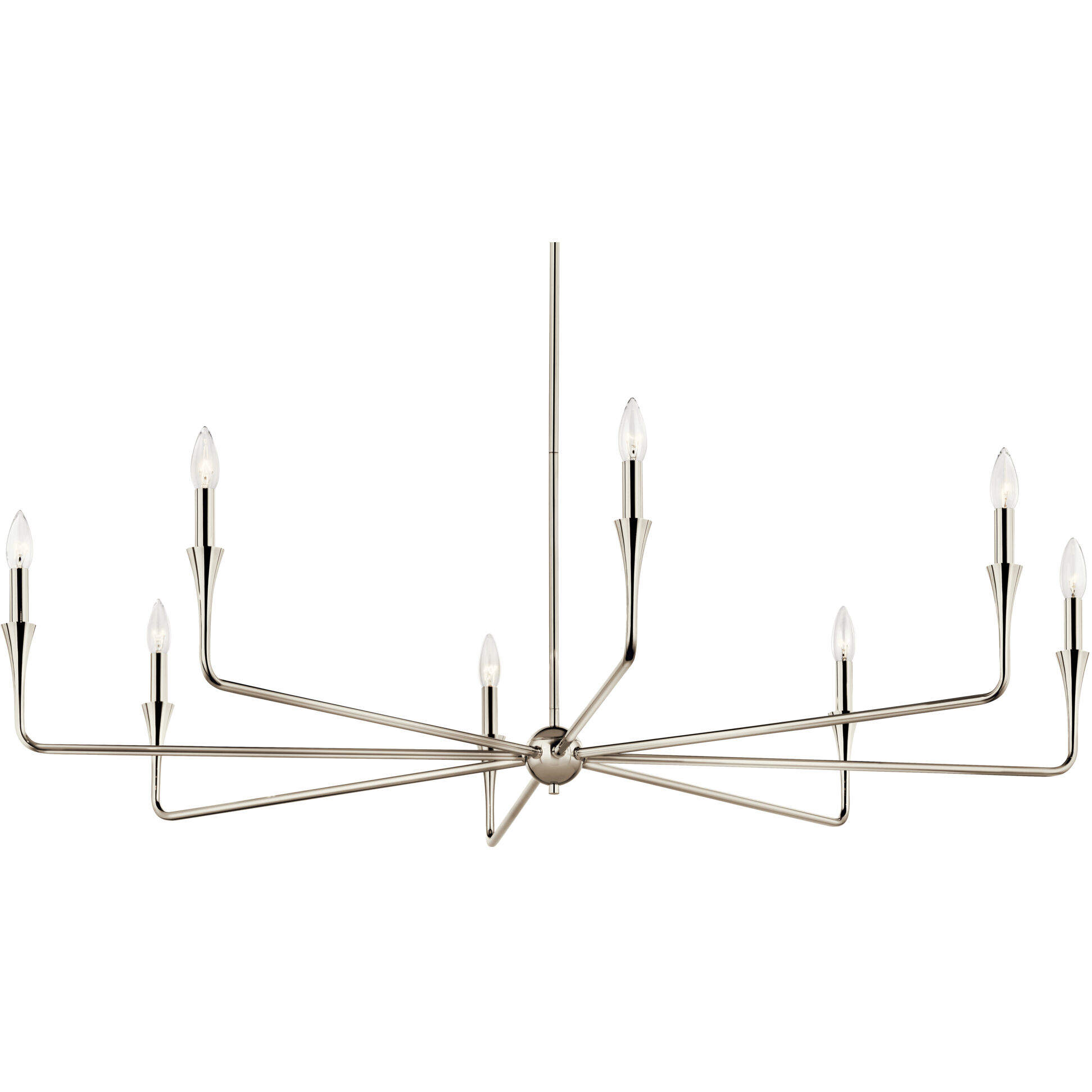 Alvaro 8 Light Polished Nickel Chandelier Ceiling Light, 1 Tier Large