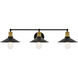 Etude 3 Light 33 inch Brass and Black Wall Sconce Wall Light