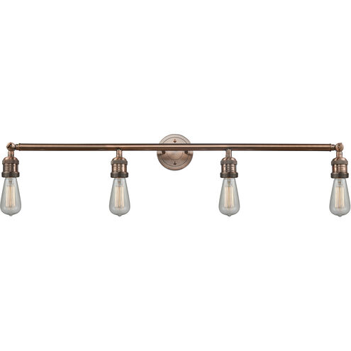 Franklin Restoration Bare Bulb 4 Light 42 inch Antique Copper Bath Vanity Light Wall Light