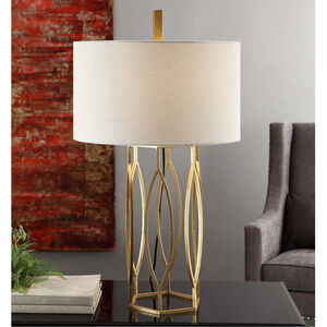 Global 32 inch 150 watt Gold Leaf Finish Table Lamp Portable Light