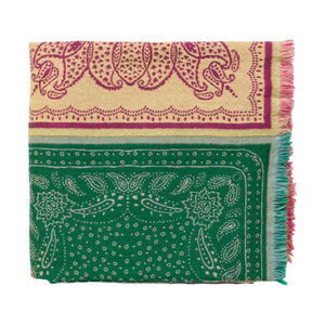 Indira 70 X 50 inch Bright Pink/Lime/Dark Green/Grass Green Throws in Pink and Green