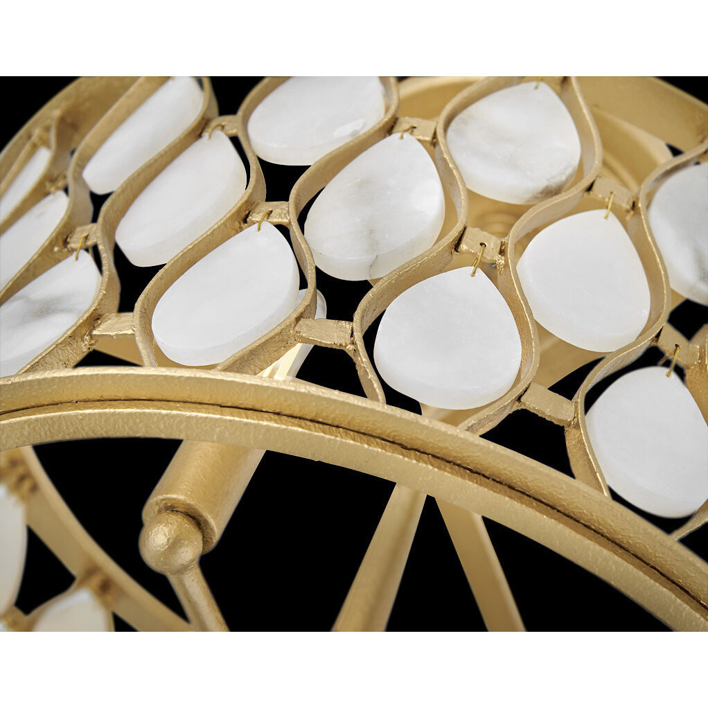 Estie 3 Light 16 inch Piastra Gold Semi-flush Mount Ceiling Light