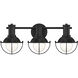 Dalton 3 Light 23 inch Matte Black Vanity Light Wall Light 