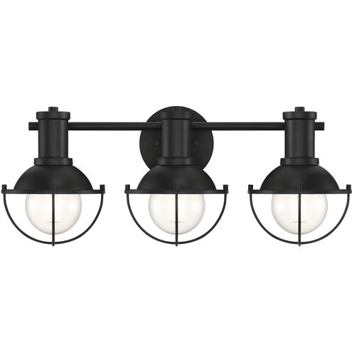 Dalton 3 Light 23 inch Matte Black Vanity Light Wall Light