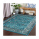 Mumbai 87 X 63 inch Aqua/Sky Blue/Black/White Rugs, Rectangle