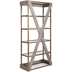 Jordrock Gold with Graywash and Clear Bookcase