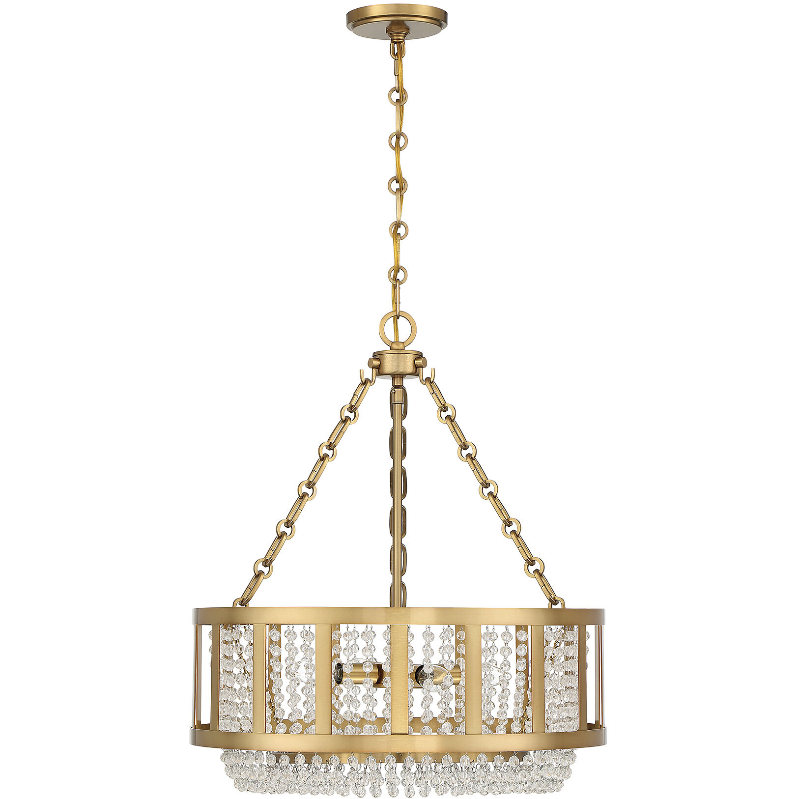 Mancini 4 Light 20 inch Warm Brass Pendant Ceiling Light