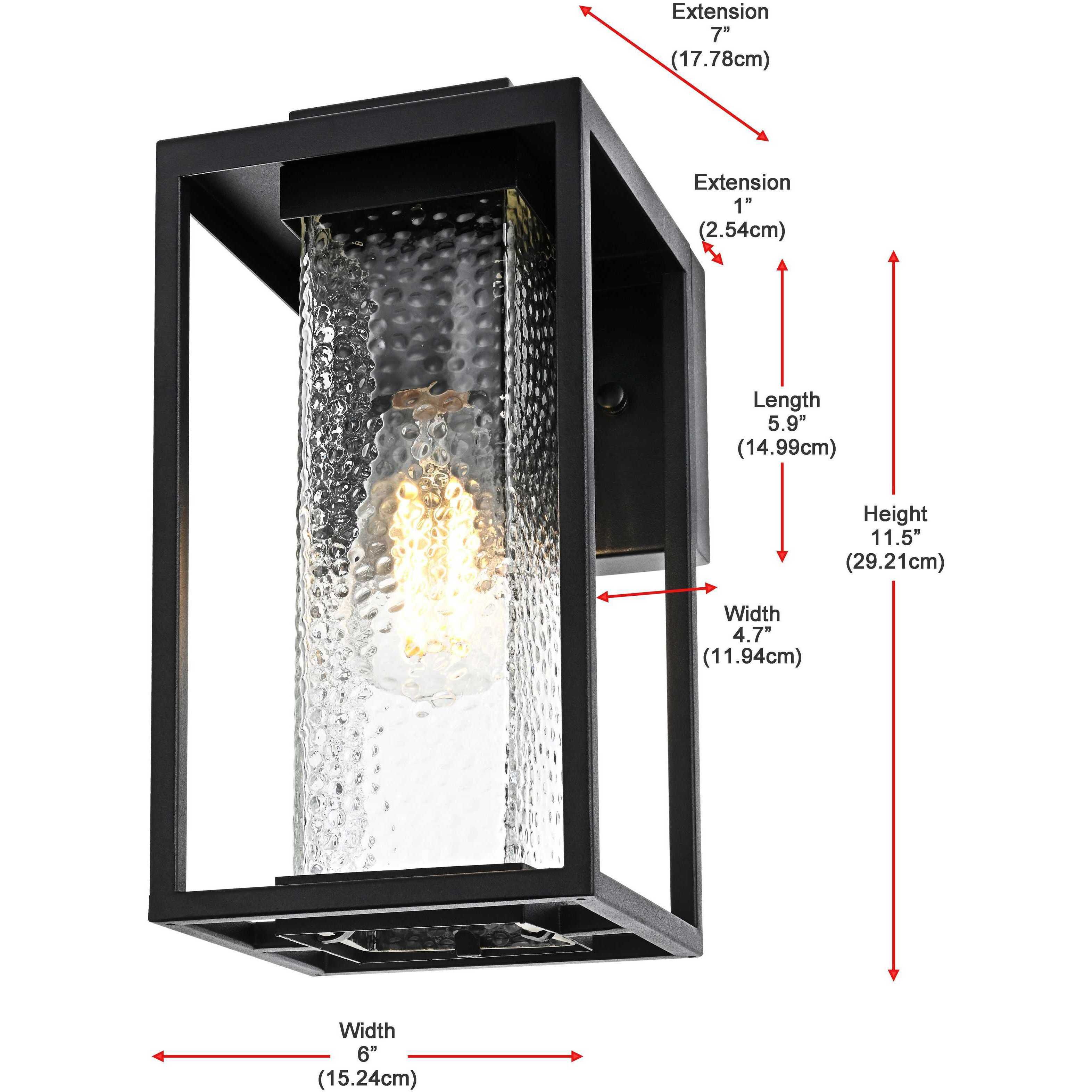 Philip 1 Light 11.5 inch Black Outdoor Wall Sconce