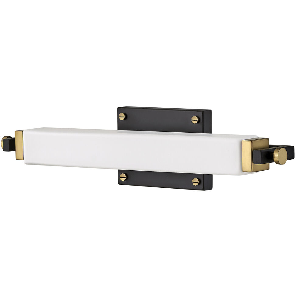 Rollins LED 18 inch Black with Heritage Brass Bath Light Wall Light in Black / Heritage Brass