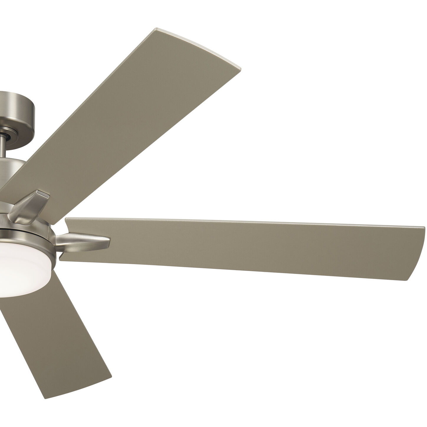 Lucian 60 inch Brushed Nickel with Walnut/Silver Blades Ceiling Fan