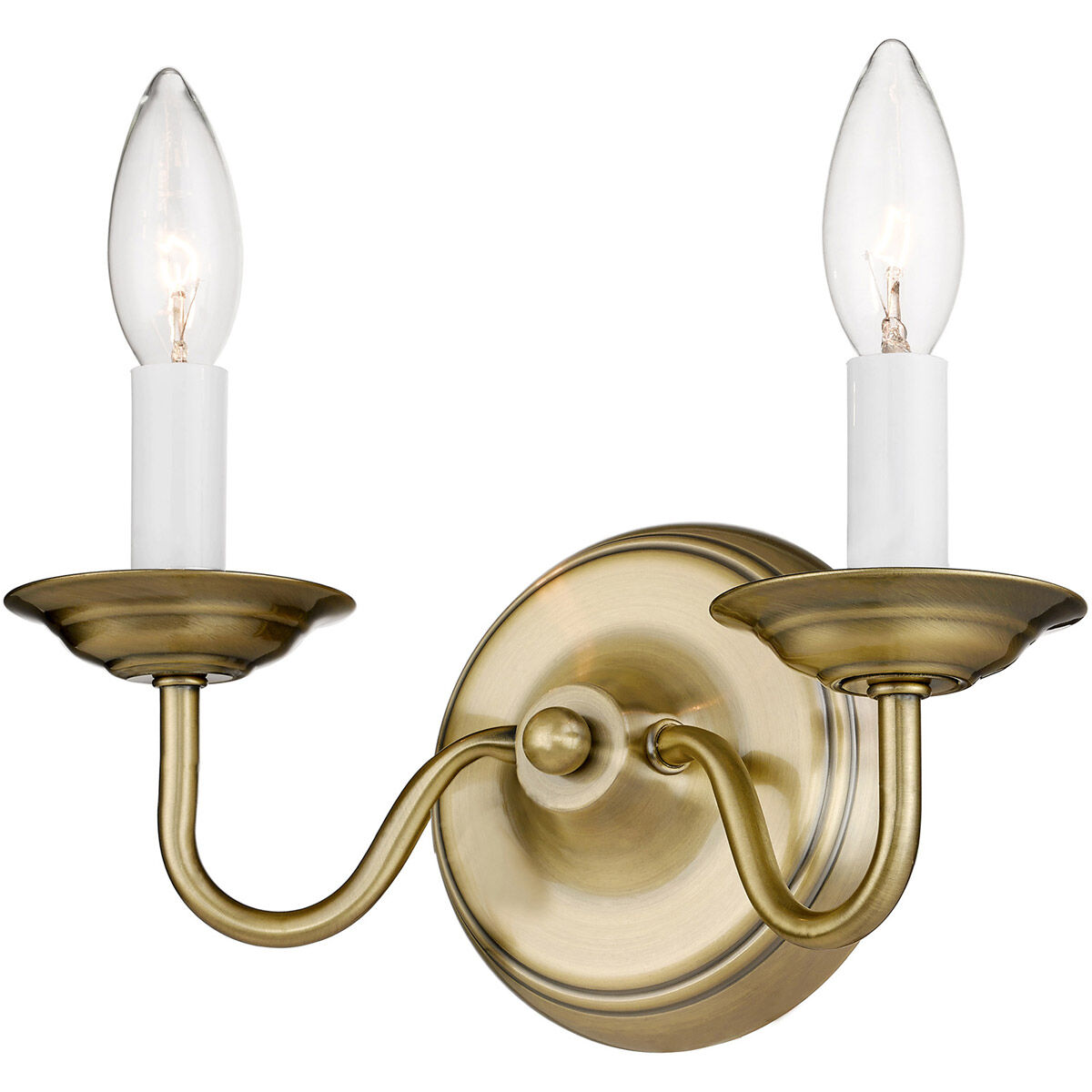 Williamsburgh 2 Light 10 inch Antique Brass Wall Sconce Wall Light
