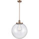 Franklin Restoration Beacon LED 16 inch Antique Copper Pendant Ceiling Light in Clear