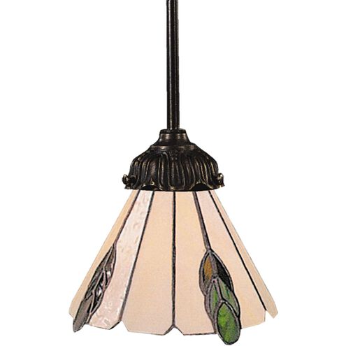 Hopper 1 Light 6 inch Bronze with White and Green Pendant Ceiling Light