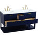 Larkin 60 X 22 X 34 inch Blue Vanity Sink Set