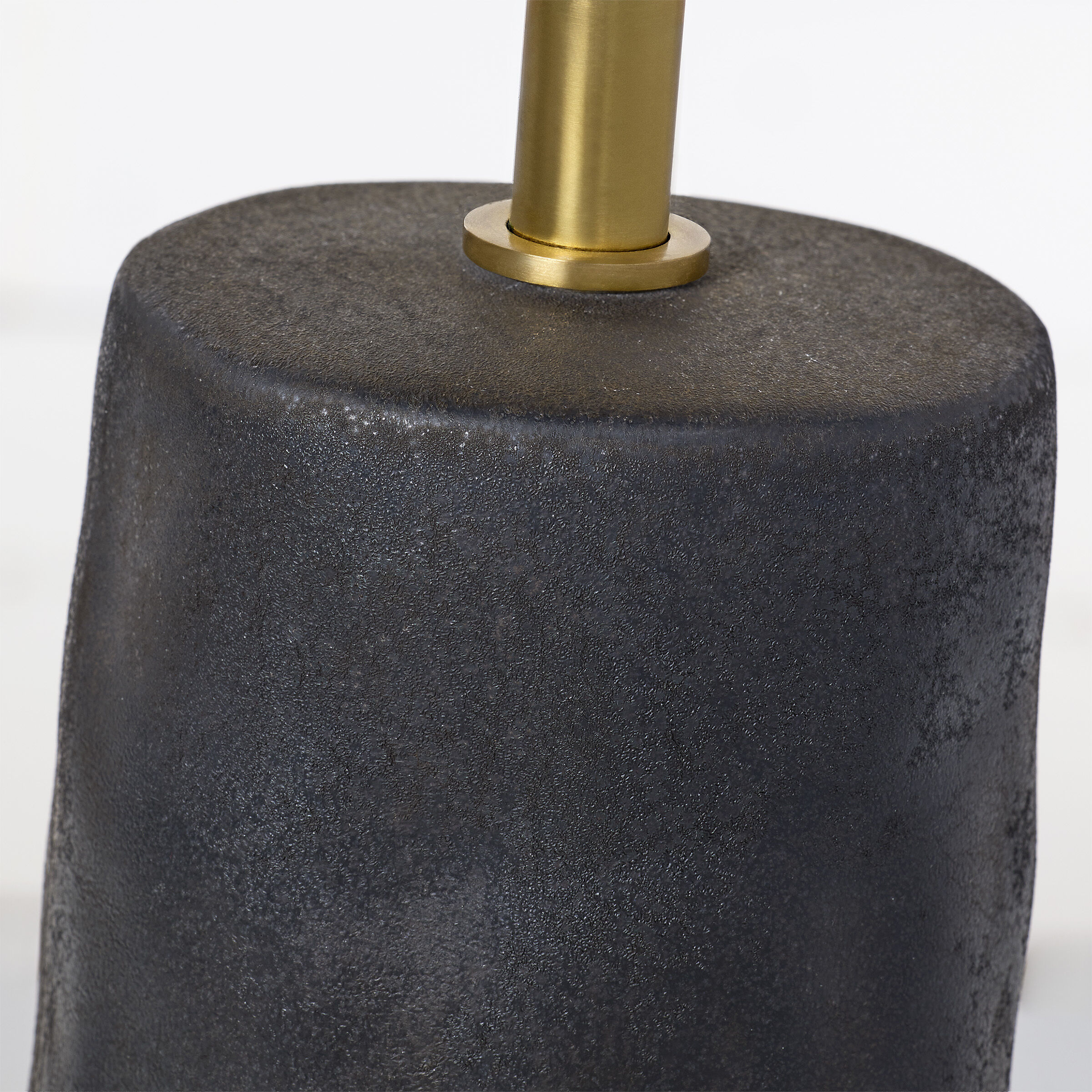 Kelly Wearstler Armato 28 inch 75 watt Stained Black Metallic Table Lamp Portable Light in Antique-Burnished Brass, Stained Black Metallic Porcelain, Small