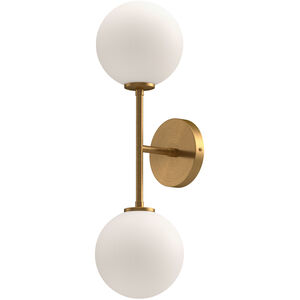 Cassia 2 Light 6 inch Aged Gold Bath Vanity Wall Light in Aged Brass